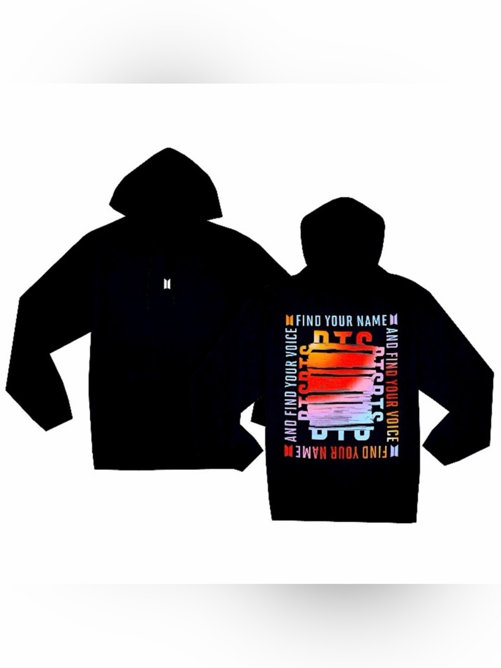 Official BTS Speak Yourself World POP Up Store Scribble Sorbet Hoodie + Freebies